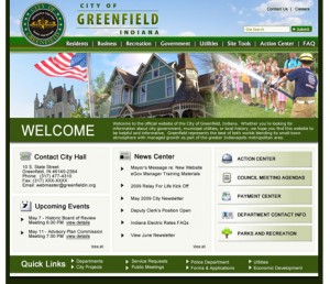 City of Greenfield, Indiana Website Design