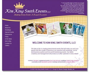 Kim King Smith Events Website Design