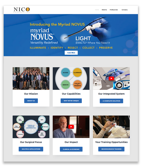 NICO Corporation Website Redesign